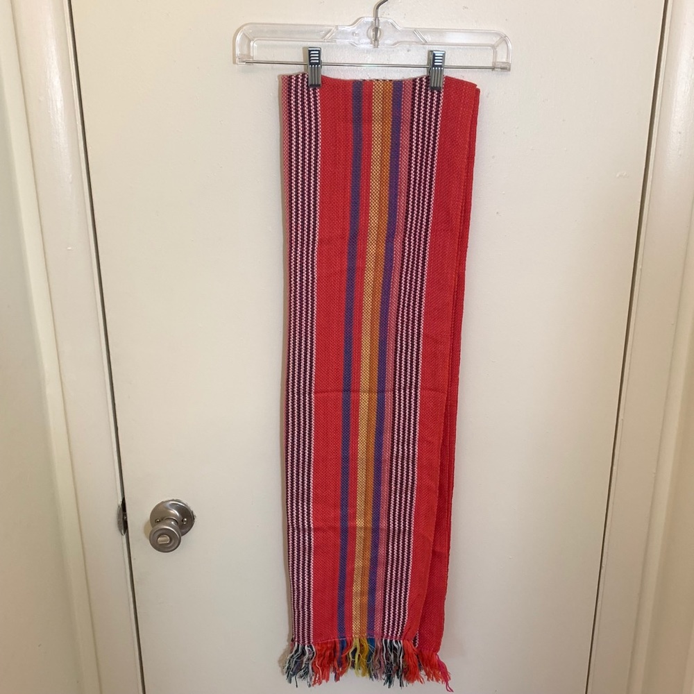 Cotton and Linen Colorful Stripe Scarf